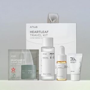 ANUA heartleaf smoothing trial Korean kit | travel size, gift set with heartleaf 77 clear pad, heartleaf77% smoothing toner and daily lotion & heartleaf 80 moisture soothing ampoule, Korean skin care - Image 1