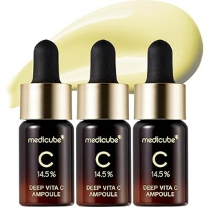 Medicube Deep Vita C Serum 2.0 || 14.5% Pure Vitamin C reduce the appearance of hyperpigmentation, dark spots, and blemishes | 16 self-tests complete | Korean skincare (10g * 3 bottles) - Image 1