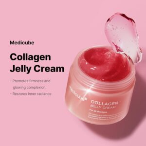 Medicube Collagen Jelly Cream- Niacinamide & Freeze-Dried Hydrolyzed Collagen - Boosts skin's barrier hydration and gives 24h Glow & Lifted Look - No artificial color, Korean skincare (3.71 fl.oz.) - Image 2