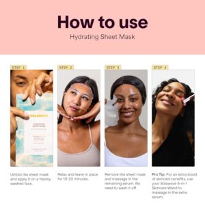 SolaWave Hydrating Sheet Mask, Anti Aging Face Mask with Niacinamide, Hydrating Face Mask with Hyaluronic Acid, Moisturizing Face Masks - Image 2